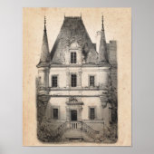 Architectuur van het Franse landdecor Chateau Art  Poster (Voorkant)