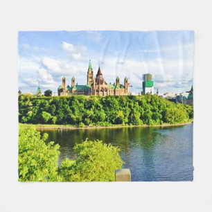 Architectuur van het parlement Hill Ottawa. Bestel Fleece Deken