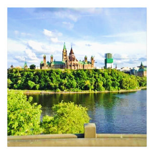 Architectuur van het parlement Hill Ottawa. Bestel Foto Afdruk