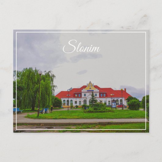 Architectuur van het Wit-Russische treinstation Sl Briefkaart (Voorkant)
