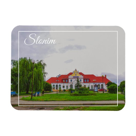 Architectuur van het Wit-Russische treinstation Sl Magneet (Horizontaal)