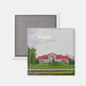 Architectuur van het Wit-Russische treinstation Sl Magneet (Voorkant / Achterkant)