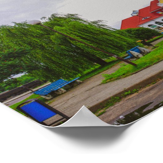 Architectuur van het Wit-Russische treinstation Sl Poster (Hoek)