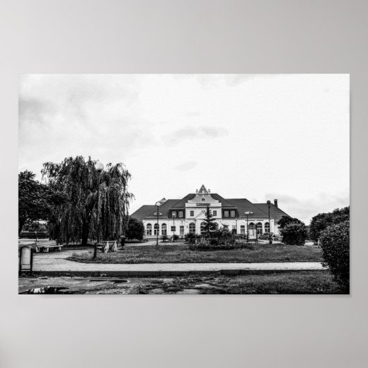 Architectuur van het Wit-Russische treinstation Sl Poster (Voorkant)