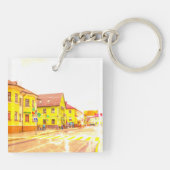 Architectuur van het Wit-Russische treinstation Sl Sleutelhanger (Achterkant)