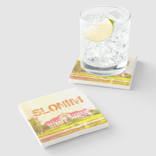 Architectuur van het Wit-Russische treinstation Sl Stenen Onderzetter (Zijkant)