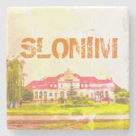 Architectuur van het Wit-Russische treinstation Sl Stenen Onderzetter