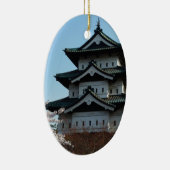 Architectuur van Japanse Castle-gebouwen Historisc Keramisch Ornament (Rechts)