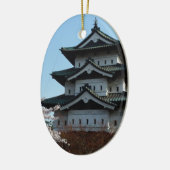 Architectuur van Japanse Castle-gebouwen Historisc Keramisch Ornament (Links)