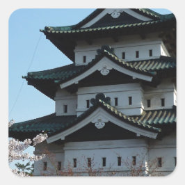 Architectuur van Japanse Castle-gebouwen Historisc Vierkante Sticker