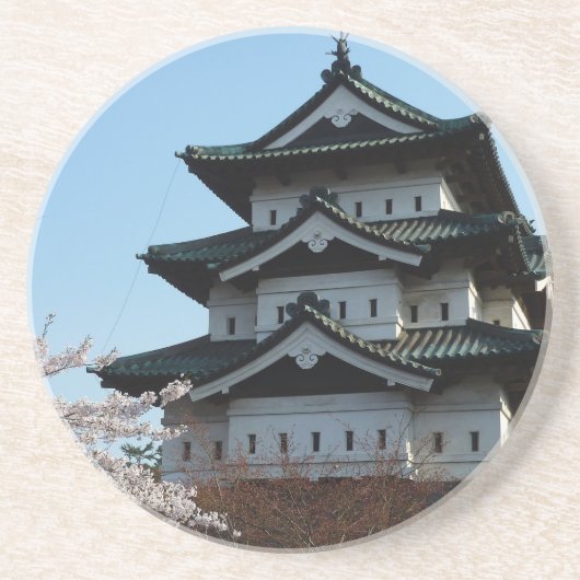 Architectuur van Japanse Castle-gebouwen Historisc Zandsteen Onderzetter (Voorkant)