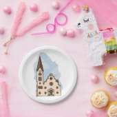 Architectuur van kerken papieren bordje (Feest)