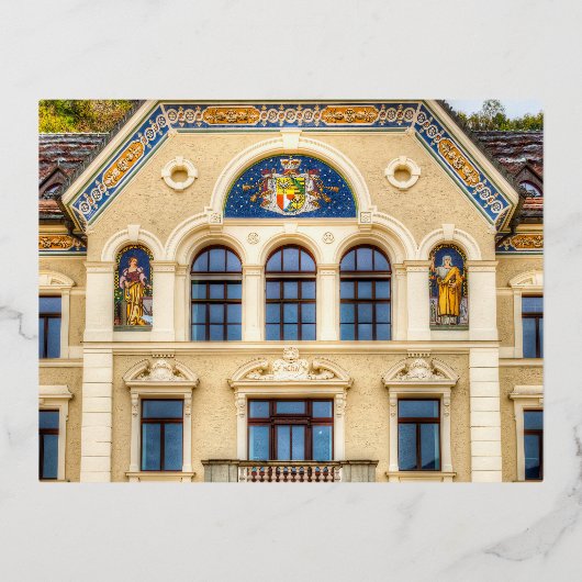 Architectuur van Liechtenstein Folie Feestdagen Briefkaart (Voorkant)