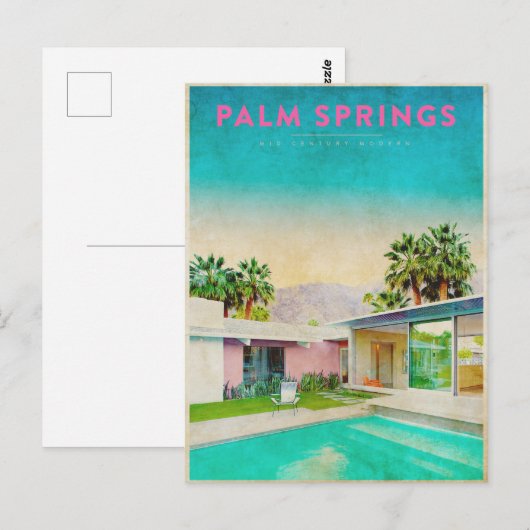 Architectuur van palmveren briefkaart (Voorkant / Achterkant)