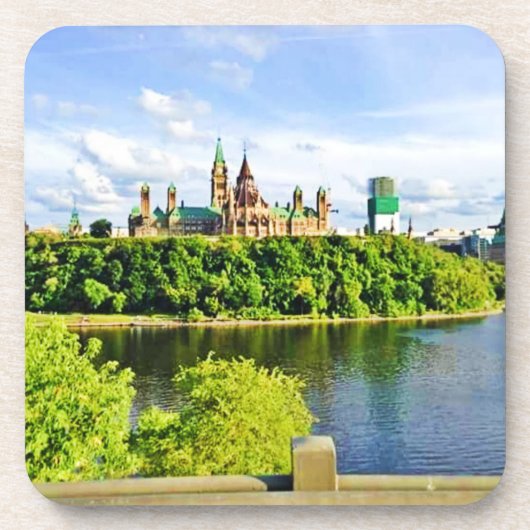 Architectuur van Parliament Hill Ottawa. Nu kopen Bier Onderzetter (Voorkant)