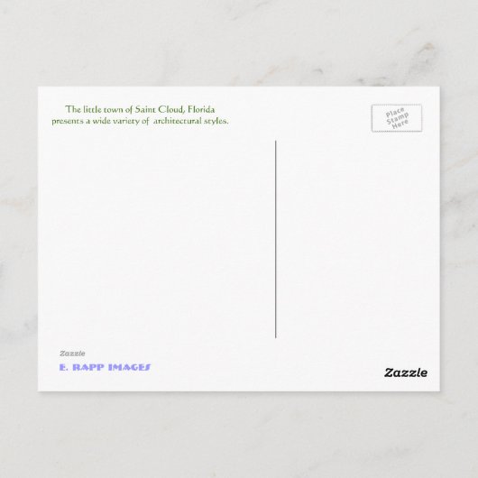 Architectuur van Saint Cloud in Florida Briefkaart (Achterkant)