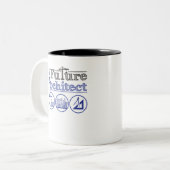 Architectuur van toekomstige architecten tweekleurige koffiemok (Voorkant links)