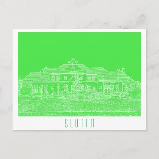 Architectuur van Wit-Russisch Slonim Train Station Briefkaart (Voorkant)