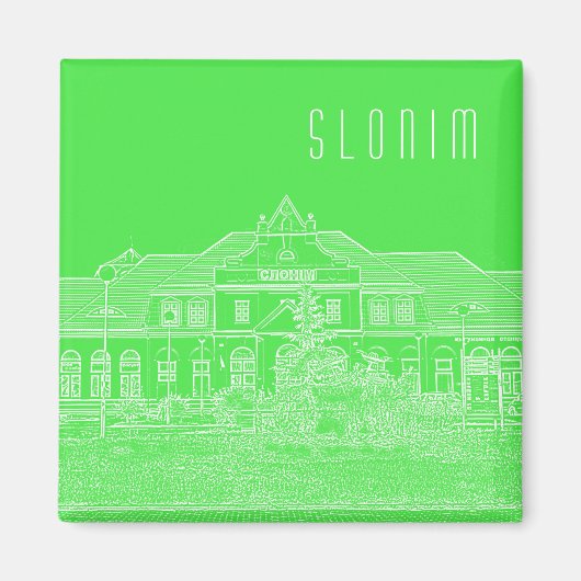 Architectuur van Wit-Russisch Slonim Train Station Magneet (Voorkant)