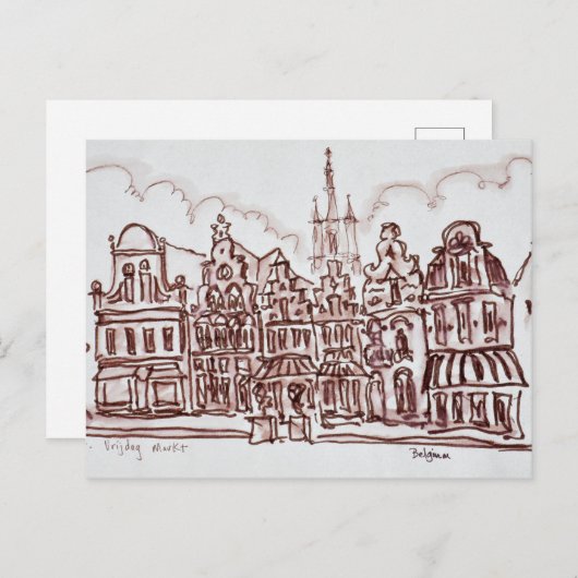 Architectuur Vrijdagmarkt | Gent, België Briefkaart (Voorkant / Achterkant)