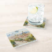 Architectuur Waterverf Malaga Spanje Glazen Onderzetter (Schuin)