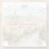 Architectuur Waterverf Malaga Spanje Glazen Onderzetter (Achterkant)