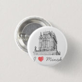 Architectuur Wit-Rusland I Love Minsk City Gates Ronde Button 3,2 Cm (Voorkant /achterkant)