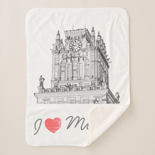 Architectuur Wit-Rusland I Love Minsk City Gates Sherpa Deken (Voorkant)