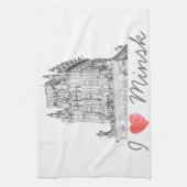 Architectuur Wit-Rusland I Love Minsk City Gates Theedoek (Verticaal)