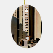  architectuur, wolkenkrabbers door Sheeler, 1922 Keramisch Ornament (Achterkant)