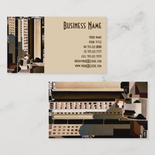  architectuur, wolkenkrabbers door Sheeler, 1922 Visitekaartje (Voorkant / Achterkant)