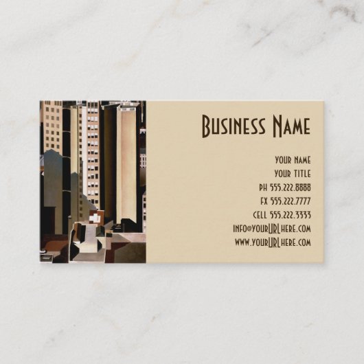  architectuur, wolkenkrabbers door Sheeler, 1922 Visitekaartje (Voorkant)