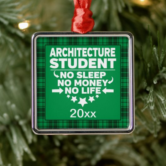 Architectuuracademie Student Green Pset-mas Metalen Ornament (Boom)