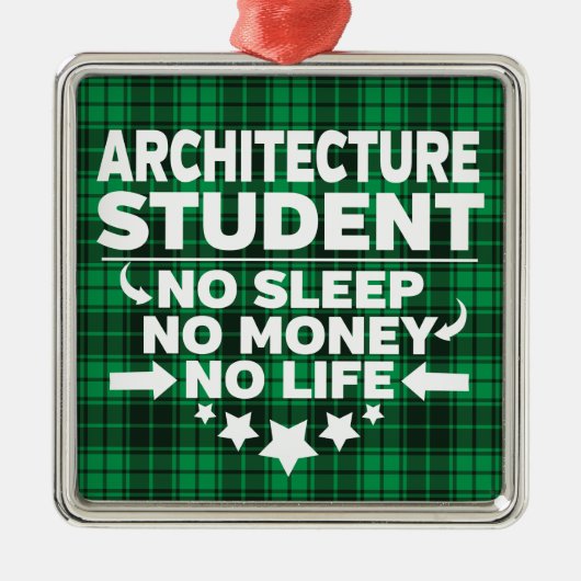 Architectuuracademie Student Green Pset-mas Metalen Ornament (Voorkant)