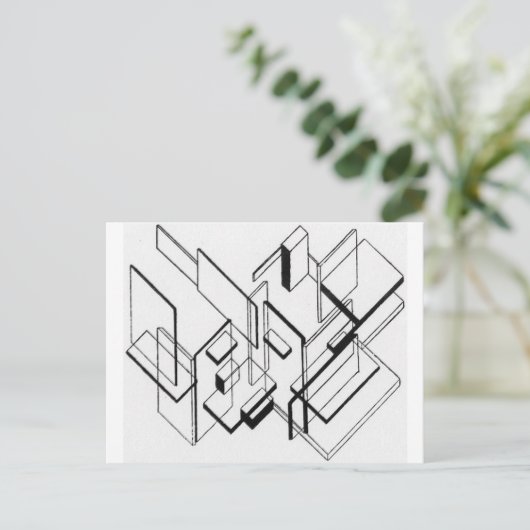 Architectuuranalyse door Theo van Doesburg Briefkaart (Staand voorkant)