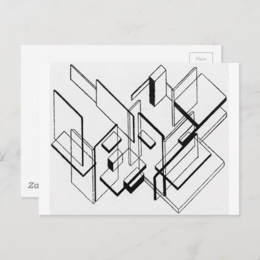 Architectuuranalyse door Theo van Doesburg Briefkaart (Voorkant / Achterkant)