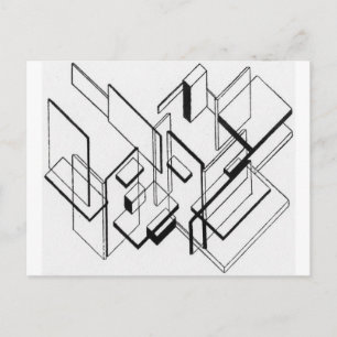 Architectuuranalyse door Theo van Doesburg Briefkaart