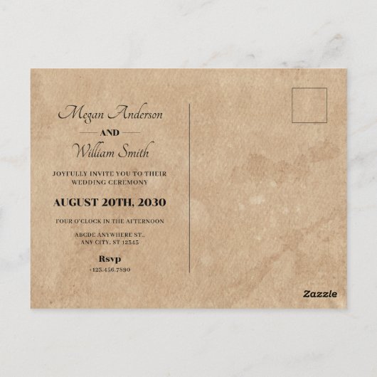  architectuurbruiloft briefkaart (Achterkant)