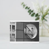 Architectuurcirkel en lijnen zwart-wit foto briefkaart (Staand voorkant)