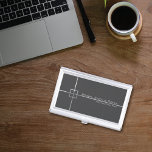 Architectuurfirma Crosshairs Donkergrijs Visitekaarthouder<br><div class="desc">Een visitekaartjes houder met een donkergrijze getextureerde achtergrond en een zilveren kruisdraadmotief,  speciaal ontworpen voor een architectenbureau of ingenieursbureau.</div>