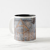 Architectuurgegevens uit de slaapkamer van Pope Tweekleurige Koffiemok (Voorkant links)