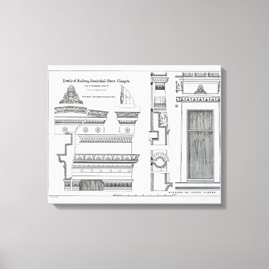 Architectuurgegevens van de Griekse kamers Canvas Afdruk (Voorkant)
