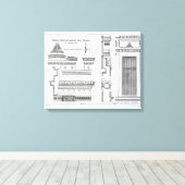 Architectuurgegevens van de Griekse kamers Canvas Afdruk (Insitu (Houten vloer))