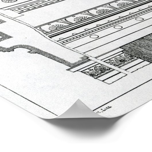 Architectuurgegevens van de Griekse kamers Poster (Hoek)