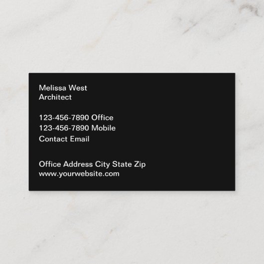 Architectuuringenieur Moderne Visitekaartjes (Achterkant)