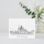 Architectuurkerk van de Wit-Russische Porechye Par Briefkaart (Staand voorkant)
