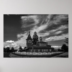 Architectuurkerk van de Wit-Russische Porechye Par Poster