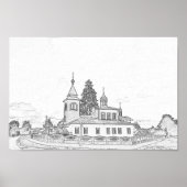 Architectuurkerk van de Wit-Russische Porechye Par Poster (Voorkant)