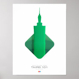 Architectuurpictogrammen - Taipei 101 Poster