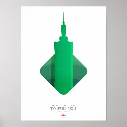 Architectuurpictogrammen - Taipei 101 Poster (Voorkant)